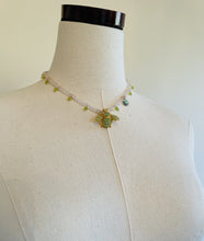 Load image into Gallery viewer, Rose Quartz With Vintage Lime Bumblebee Enhancement Necklace N43
