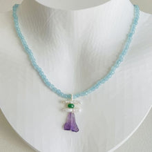 Load image into Gallery viewer, Sky Blue Jade, Pearl and Amethyst Necklace
