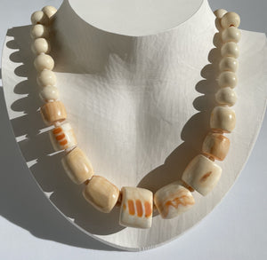 Antique 20th Century Carved Shell Necklace  N63