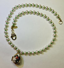 Load image into Gallery viewer, Freshwater Pearls With Vintage Russian Egg Charm Of Many Colors  N73
