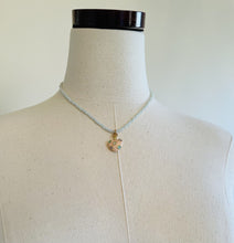Load image into Gallery viewer, AMAZONITE WITH VINTAGE HEART CHARM NECKLACE  N23
