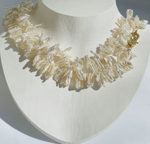 32" Biwa Pearl Necklace N56