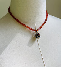 Load image into Gallery viewer, Carnelian and Vintage Russian Egg With Pearl Charm N54
