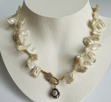 Load image into Gallery viewer, Baroque Pearls With Vintage Aubergine Egg Charm Necklace  N50
