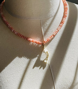 Bamboo Coral with White Branch Coral Enhancement Necklace  N36