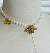 Load image into Gallery viewer, Freshwater Pearls and Multi Pastel Bumblebee Necklace  N31
