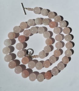 34" Long Rose Quartz Necklace  N25