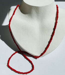 Long Red Coral Necklace  N41