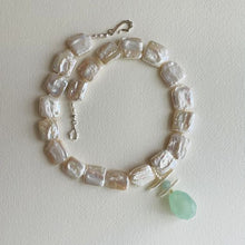 Load image into Gallery viewer, Square Pearl and Chalcedony Necklace
