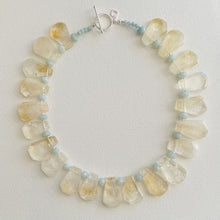 Load image into Gallery viewer, Citrine Quartz and Amazonite Statement Necklace  N40
