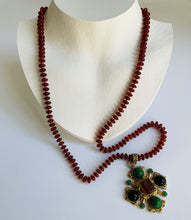 Load image into Gallery viewer, 33&quot; Long Carnelian With Vintage Medallion Necklace  N28
