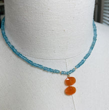 Load image into Gallery viewer, Apatite And Carnelian Charm Necklace  N48
