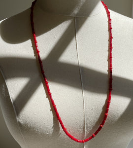 Long Red Coral Necklace  N41